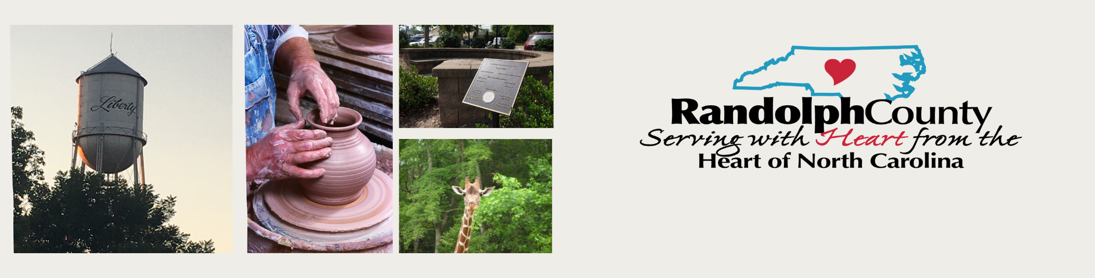 Serving with Heart logo and scenic images from Randolph County